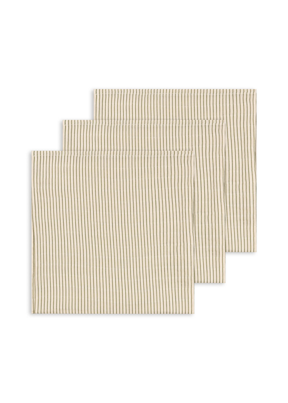 3 pack muslin cloth gots tea stripe