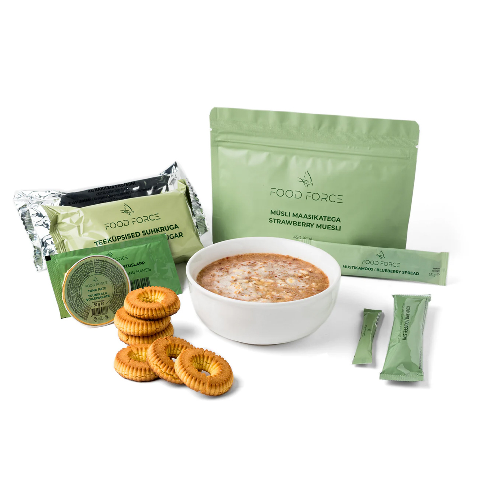 Food Force | Strawberry Muesli Breakfast Ration | Frystorkad mat | 347g