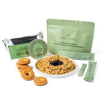 Food Force | Havregryn æble-kanelgrød morgenmadsration  | Frysetørret mad | 377g