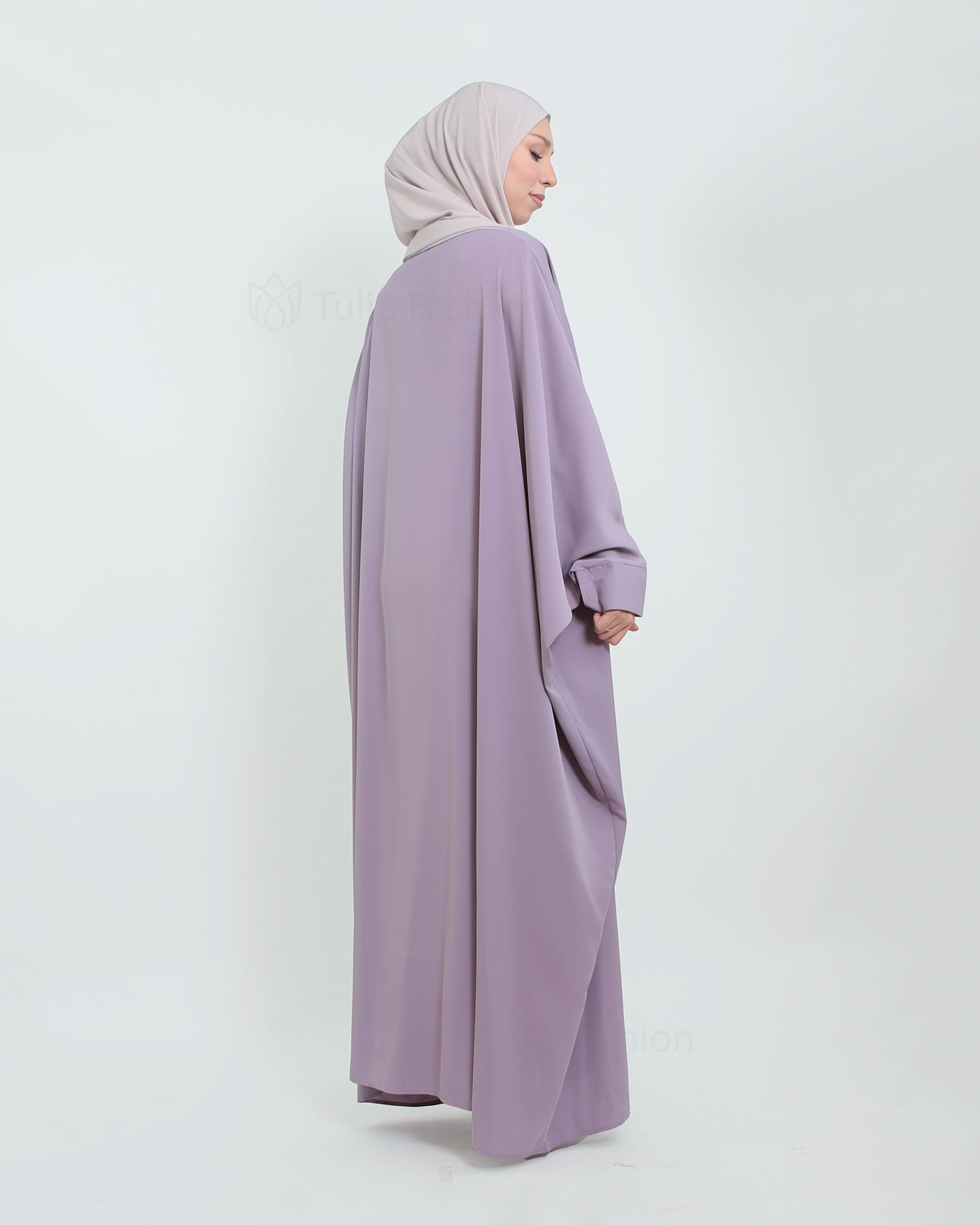 Abeer Butterfly Abaya - Light Purple - 3