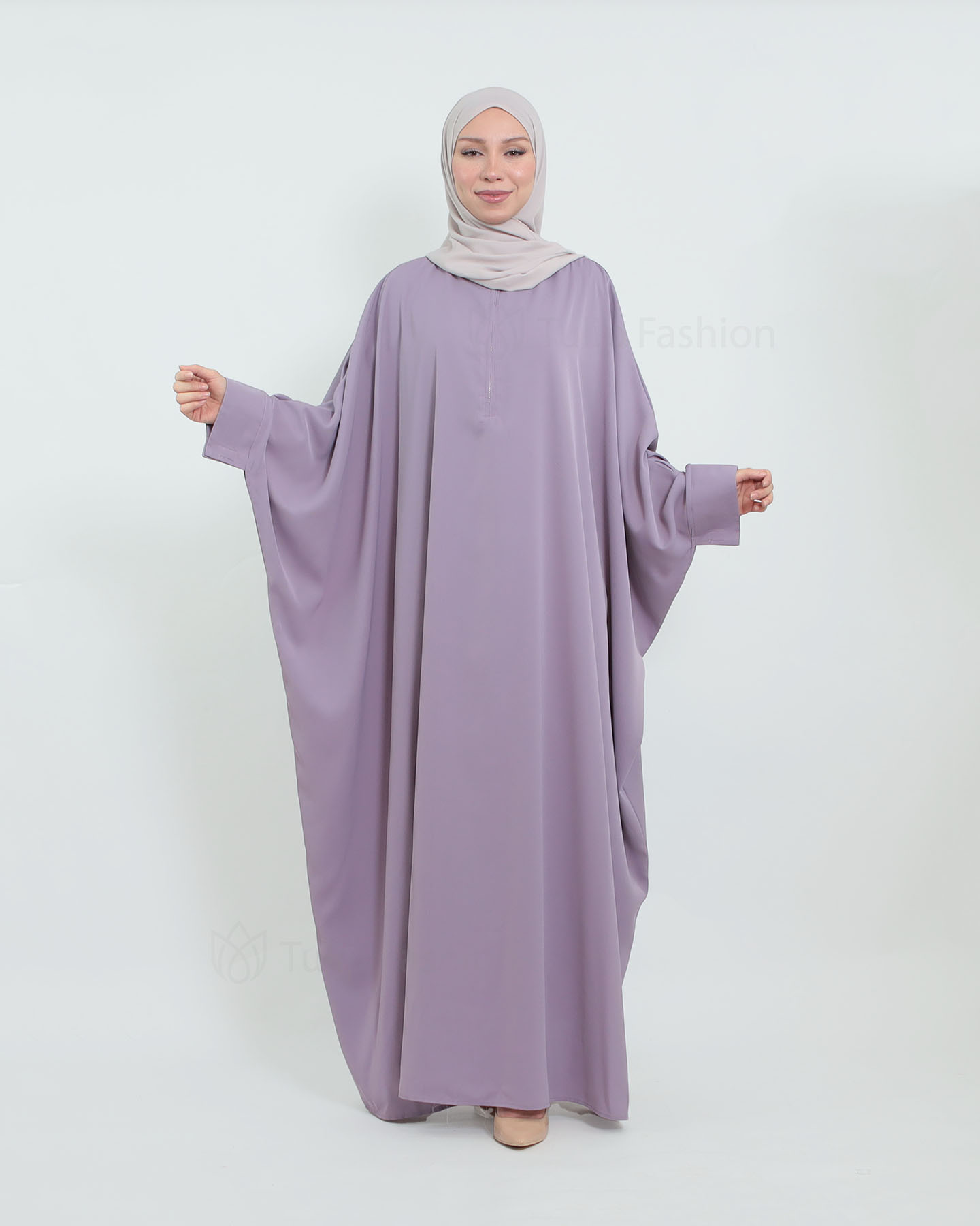Abeer Butterfly Abaya - Light Purple - 4