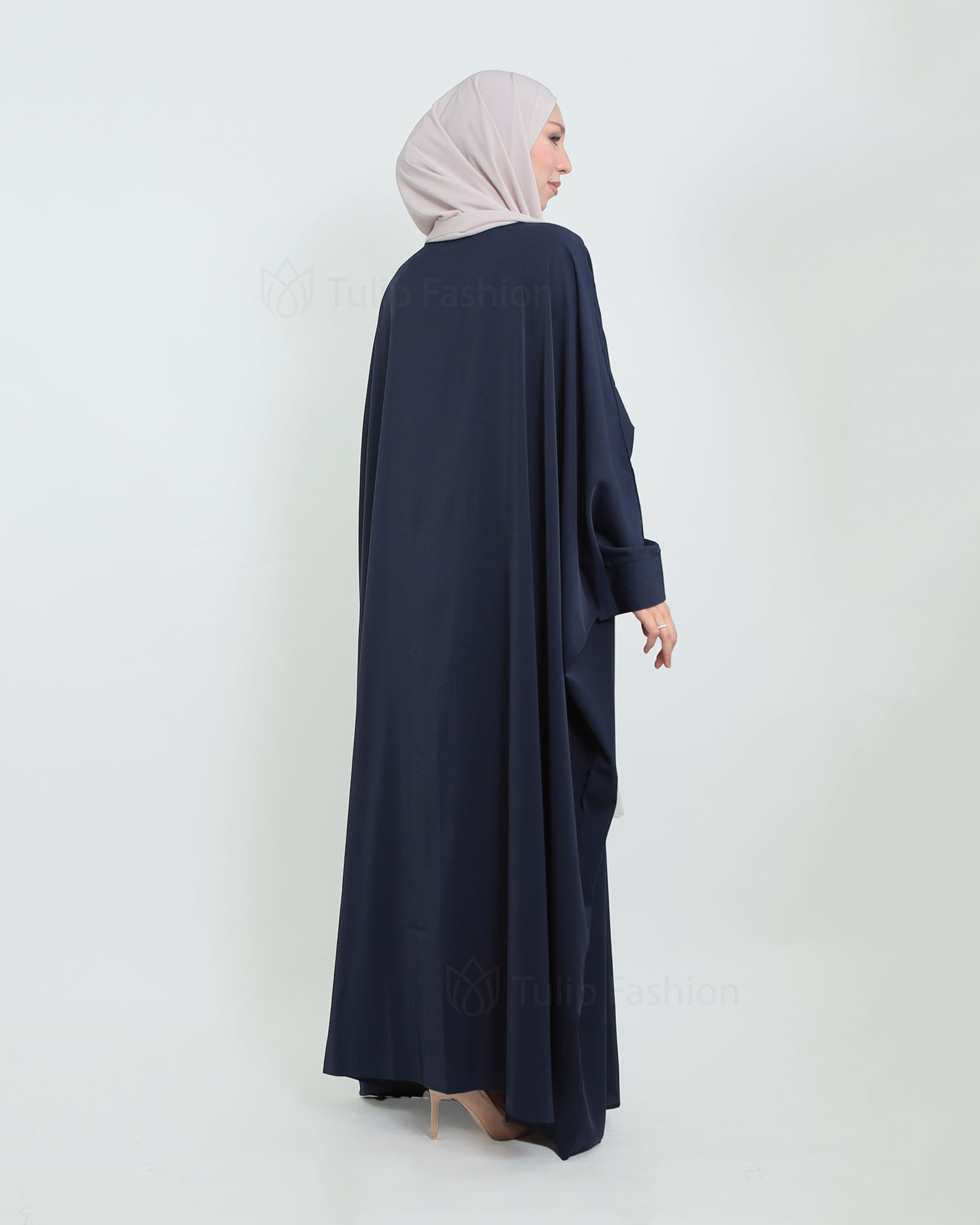Abeer Butterfly Abaya - Midnight Blue - 4