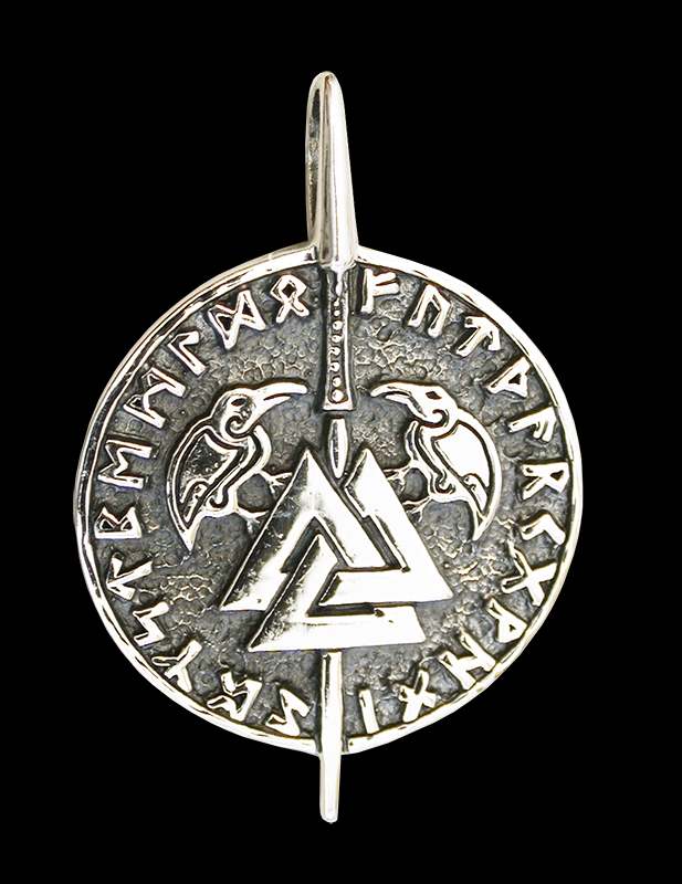 Valknut hängsmycke i Äkta silver - Odens knut.