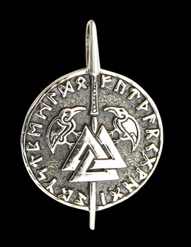 Valknut hängsmycke i Äkta silver - Odens knut.