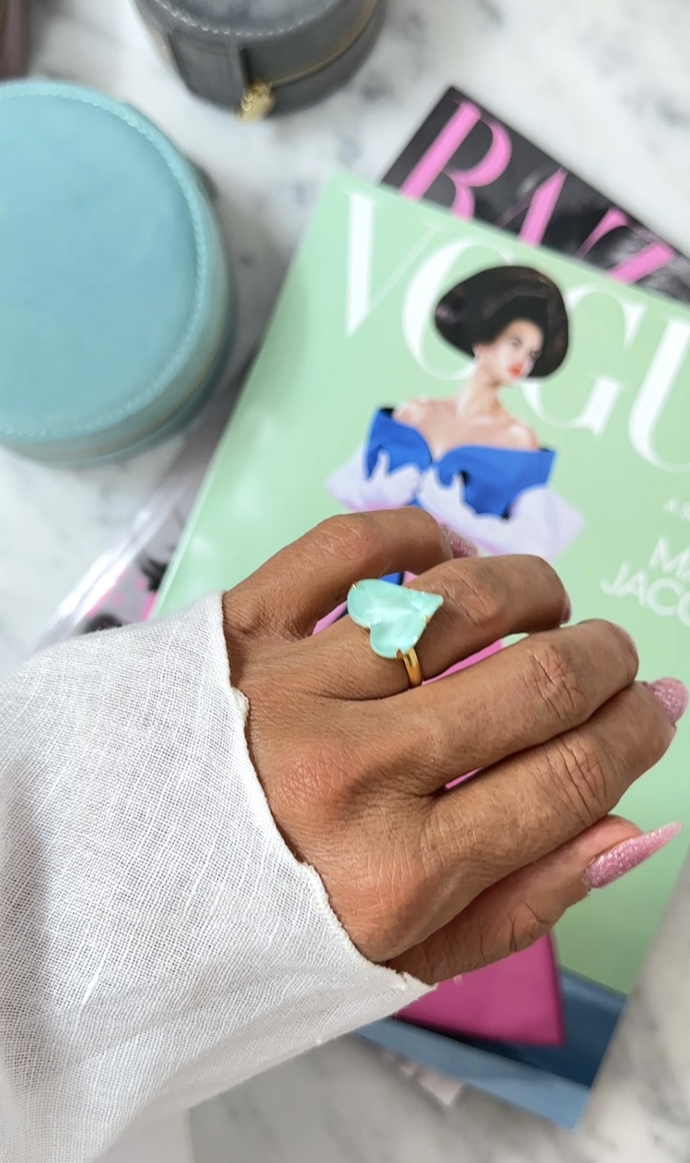 Ring Sweet Heart Soft Mint Gold - 2