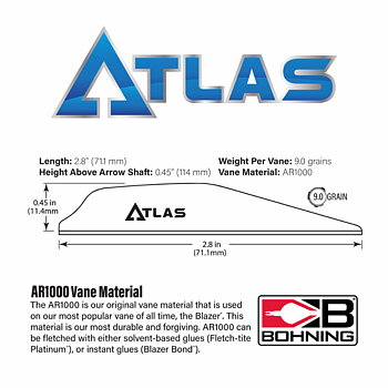 Bohning Vane AR1000 2.8" Atlas 