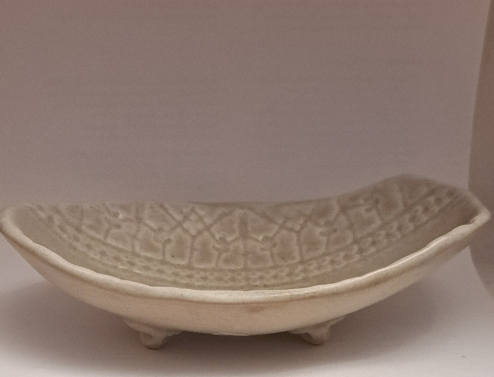 Stoneware ceramics soap dish, green, blue, grey white  oval 10x13, 18, 18 cm - 5