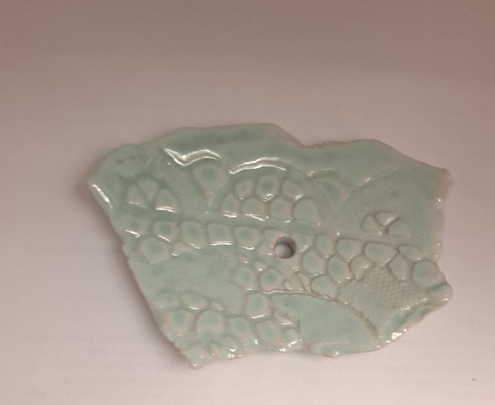 Soap dish in stoneware ceramic, green angular, light blue angular blue angular 9 x 11, 7x13 cm - 3