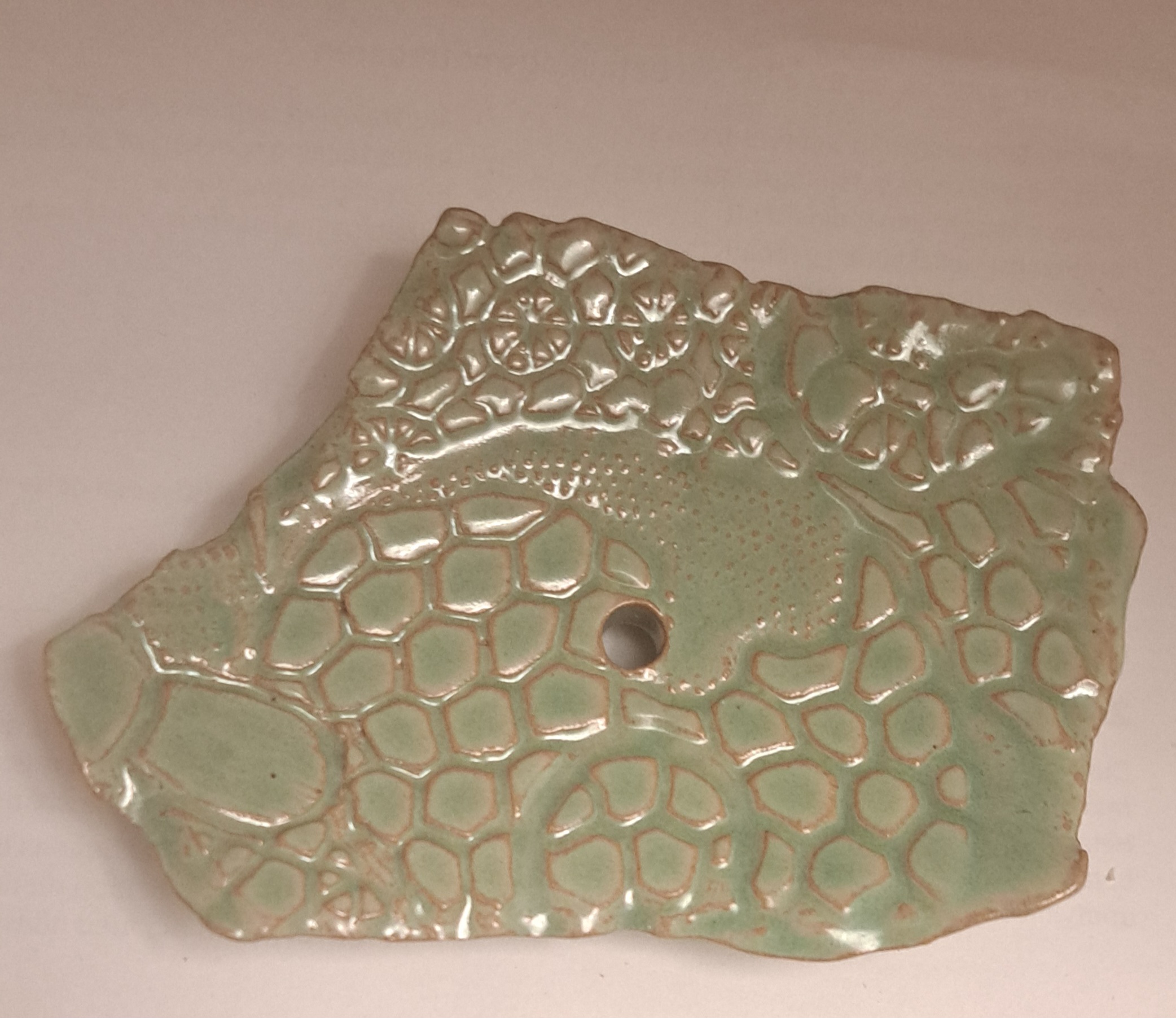 Soap dish in stoneware ceramic, green angular, light blue angular blue angular 9 x 11, 7x13 cm - 6