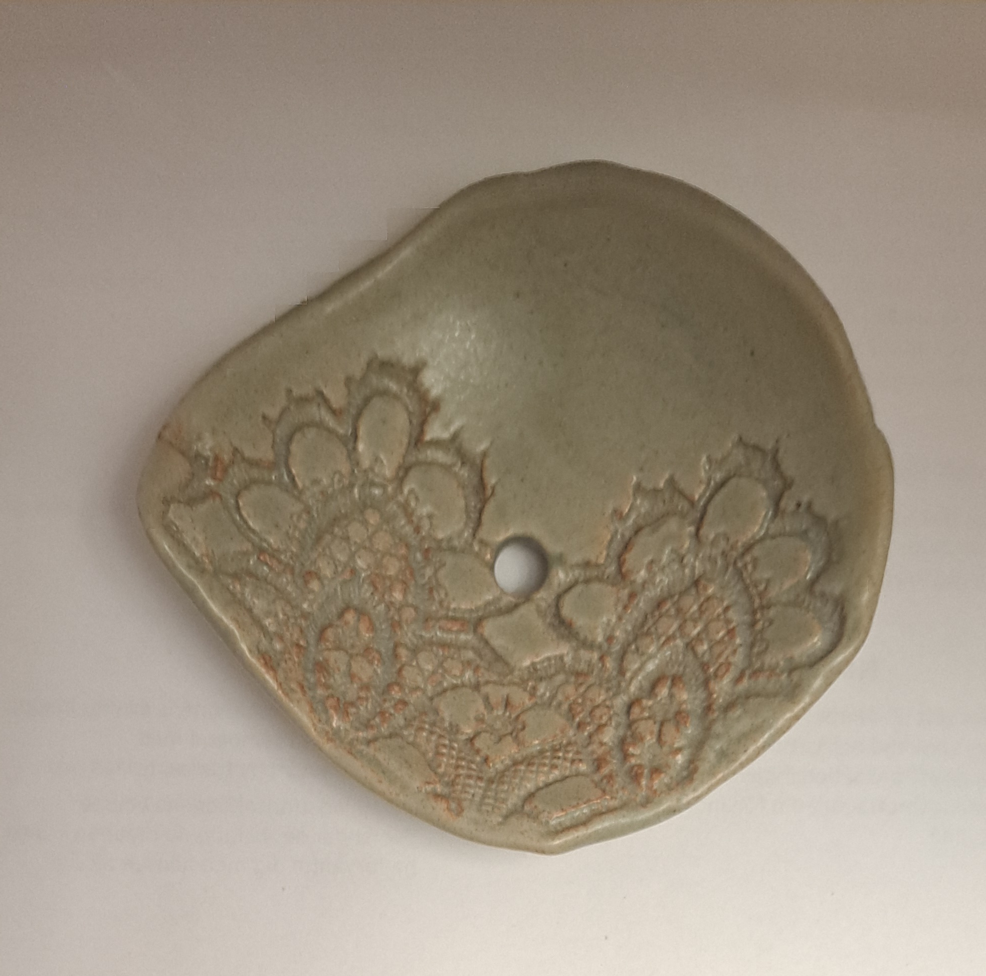 Stoneware ceramic soap dish, gray-green, light green angular 11 x 9, 9x13, 8 x 11 cm - 4