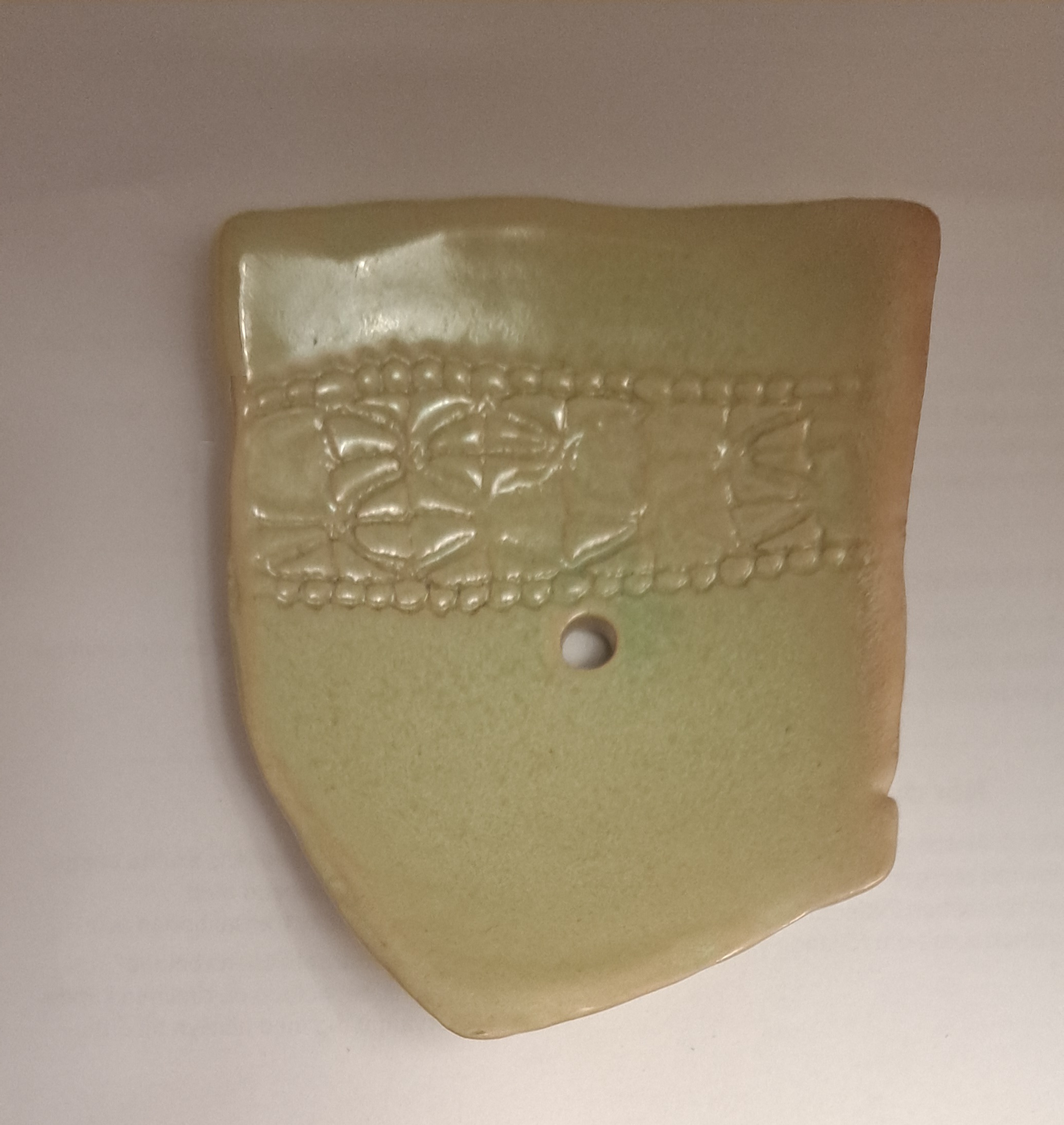 Stoneware ceramic soap dish, gray-green, light green angular 11 x 9, 9x13, 8 x 11 cm