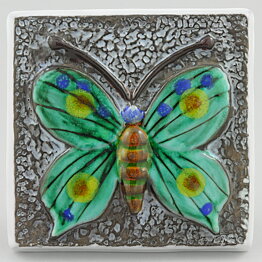 Taisto Kaasinen (Sagoland 1959) Miniature Wall Plaque with Butterfly Motif 11 cm