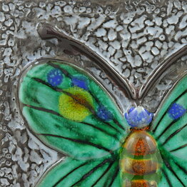 Taisto Kaasinen (Sagoland 1959) Miniature Wall Plaque with Butterfly Motif 11 cm