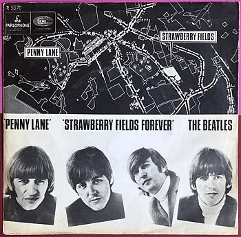 BEATLES - Penny Lane 7" Rare Danish "MAP-cover" PS 1967