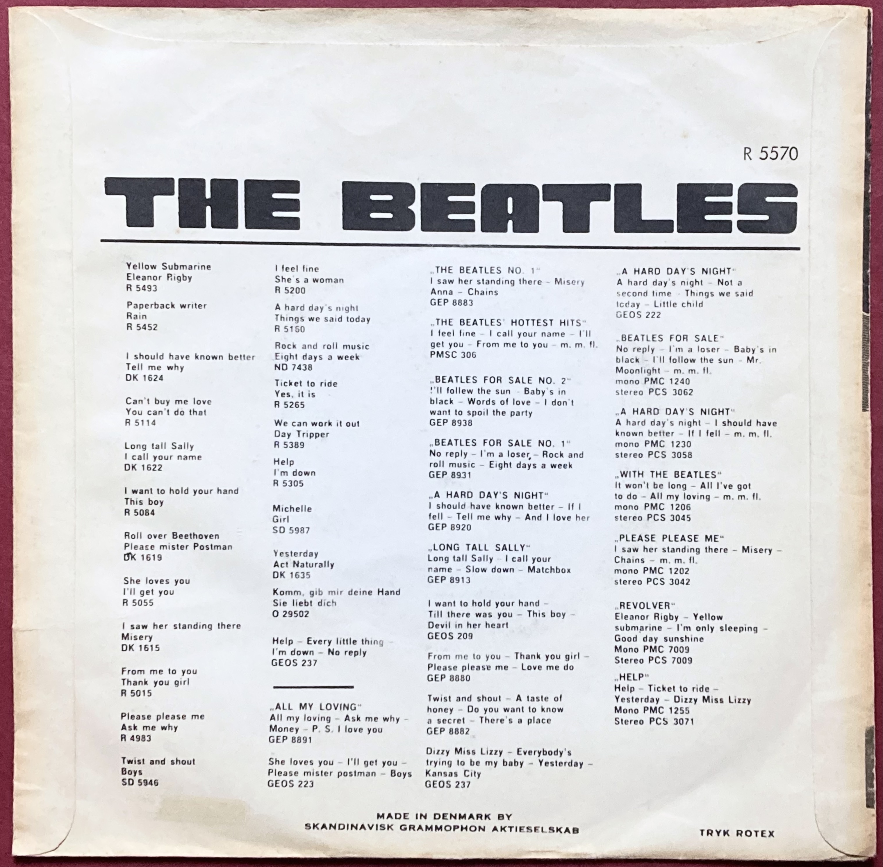 BEATLES - Penny Lane 7" Rare Danish "MAP-cover" PS 1967 - 2