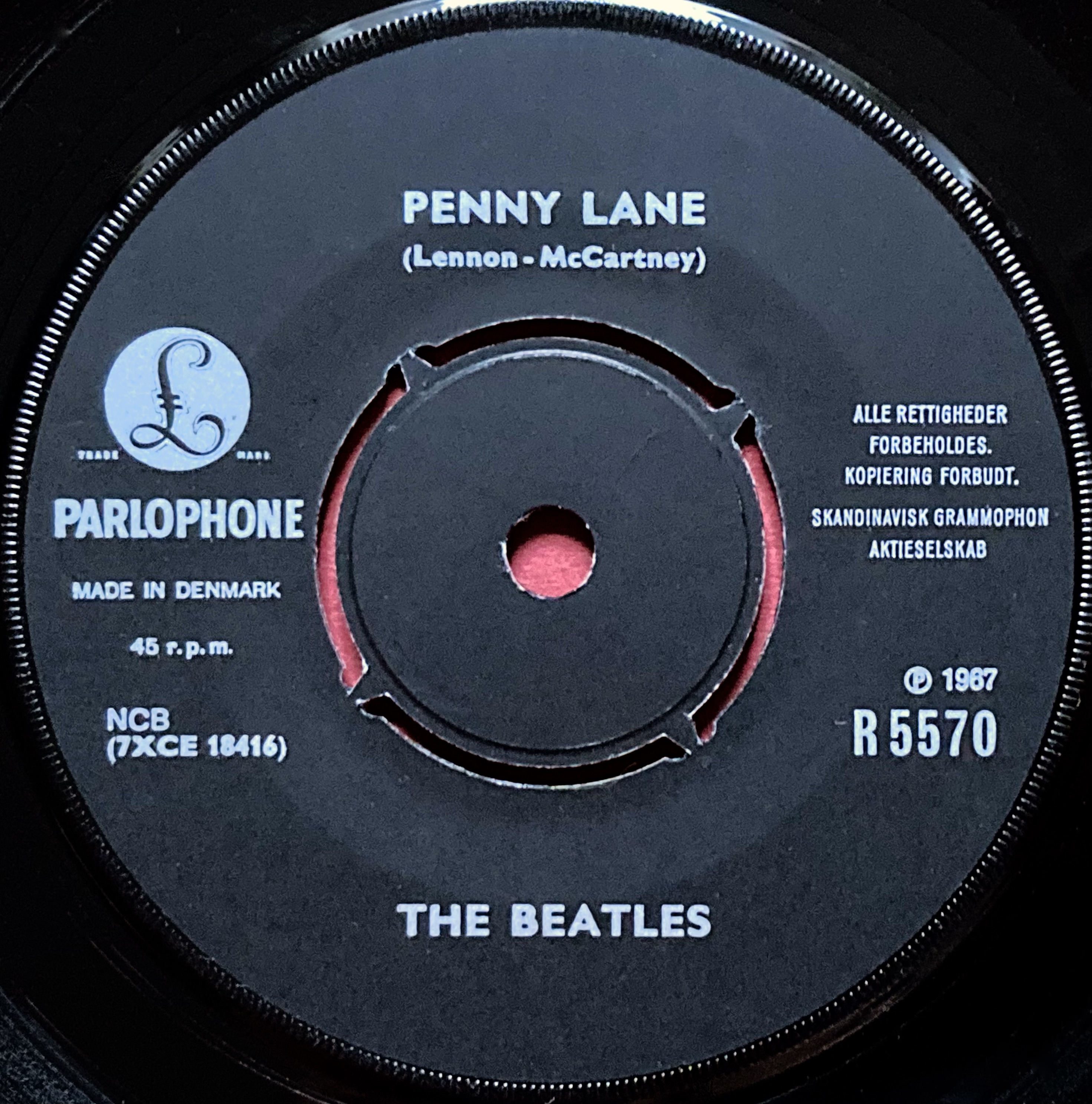 BEATLES - Penny Lane 7" Rare Danish "MAP-cover" PS 1967 - 4