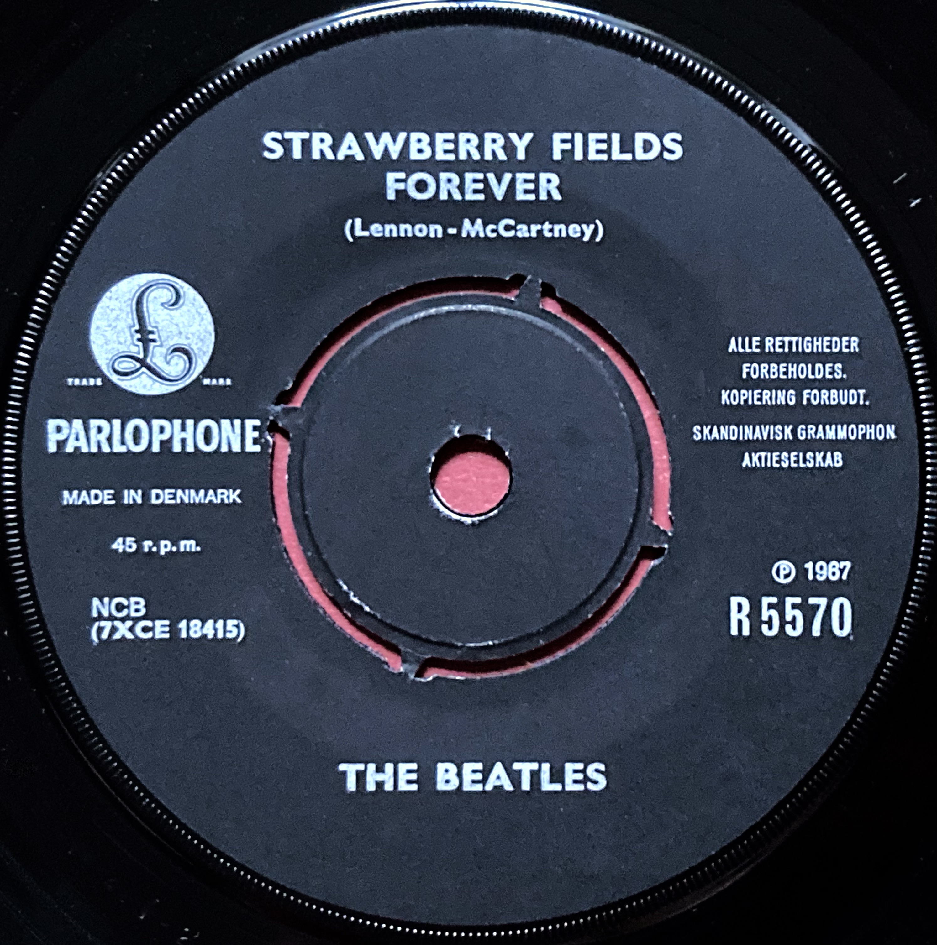BEATLES - Penny Lane 7" Rare Danish "MAP-cover" PS 1967 - 3