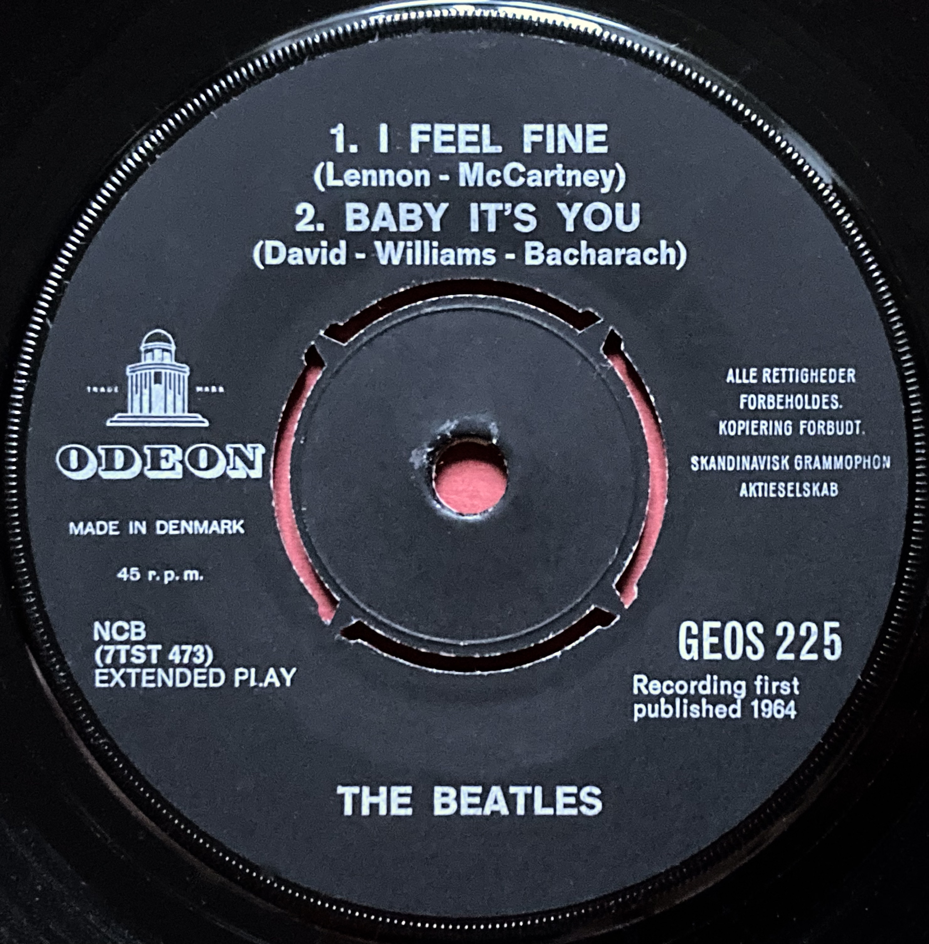 BEATLES - I feel fine +3 Dansk EP 1964 - 3