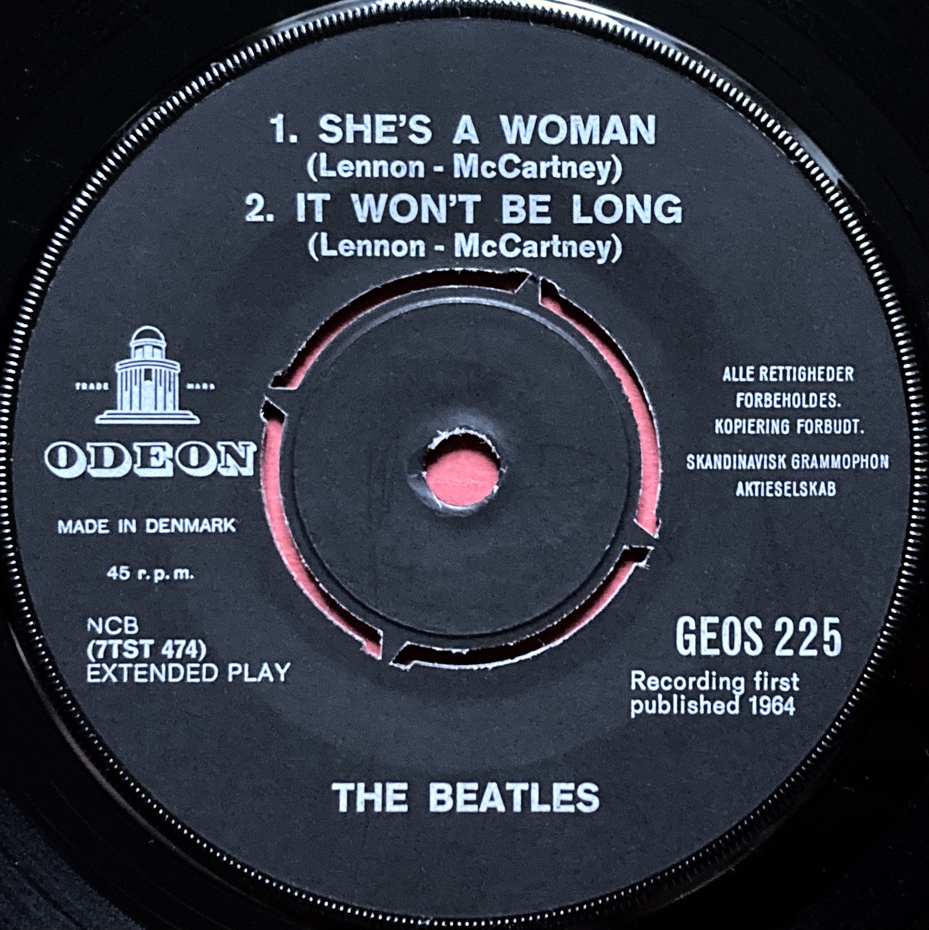 BEATLES - I feel fine +3 Dansk EP 1964 - 4