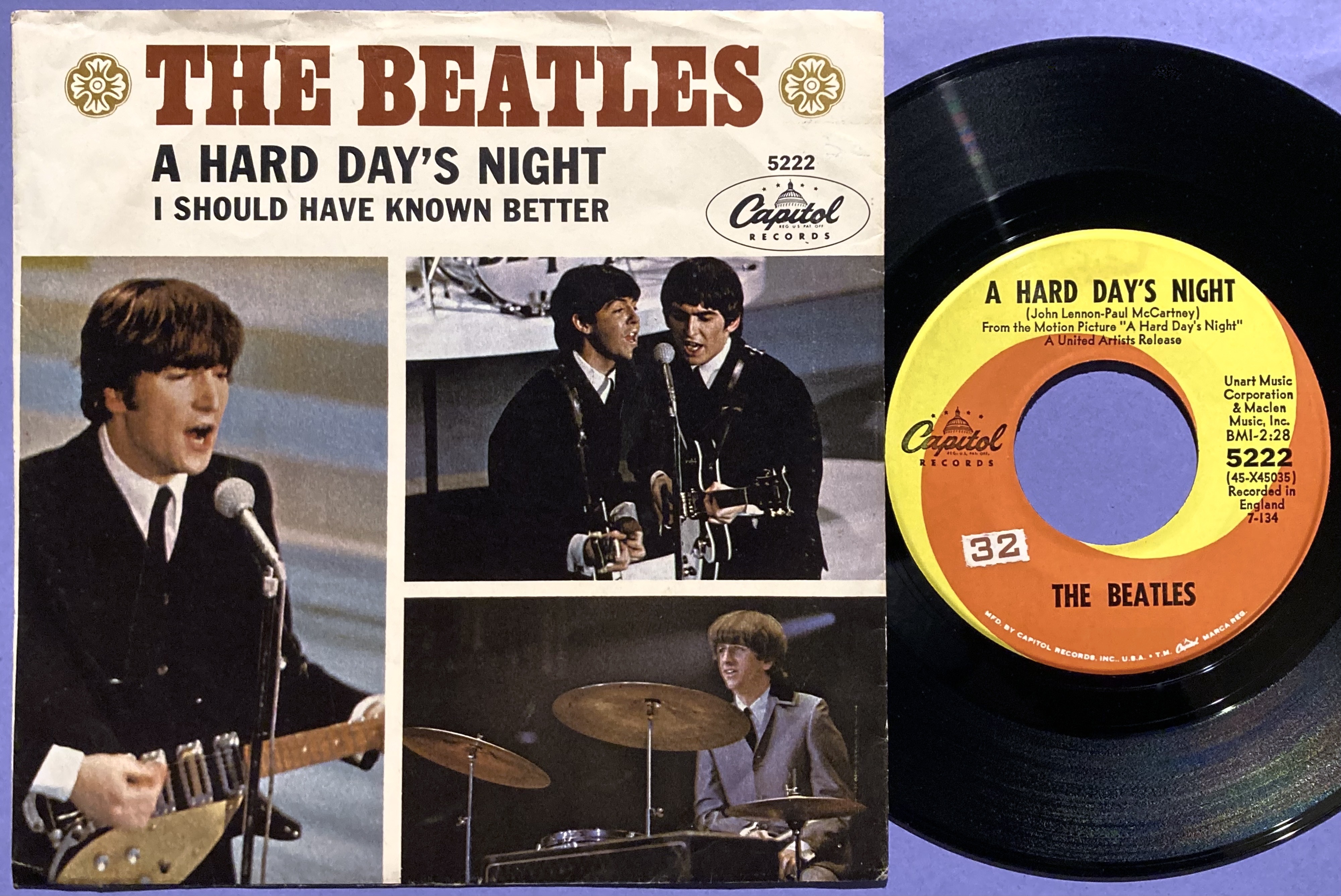 BEATLES - A hard day´s night 7" USA PS 1964