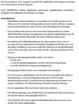 Lyftögla A224 Klass 8 M16 / Maxlast: 1,5 ton - 4
