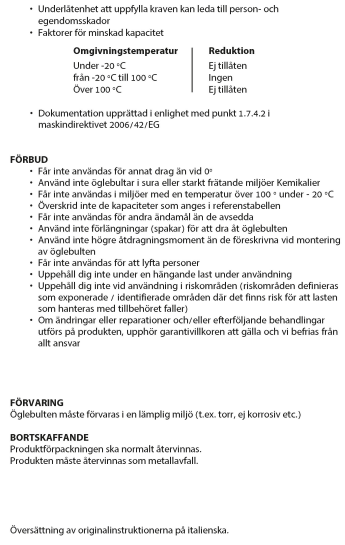 Lyftögla A224 Klass 8 M24 / Maxlast: 4 ton - 5