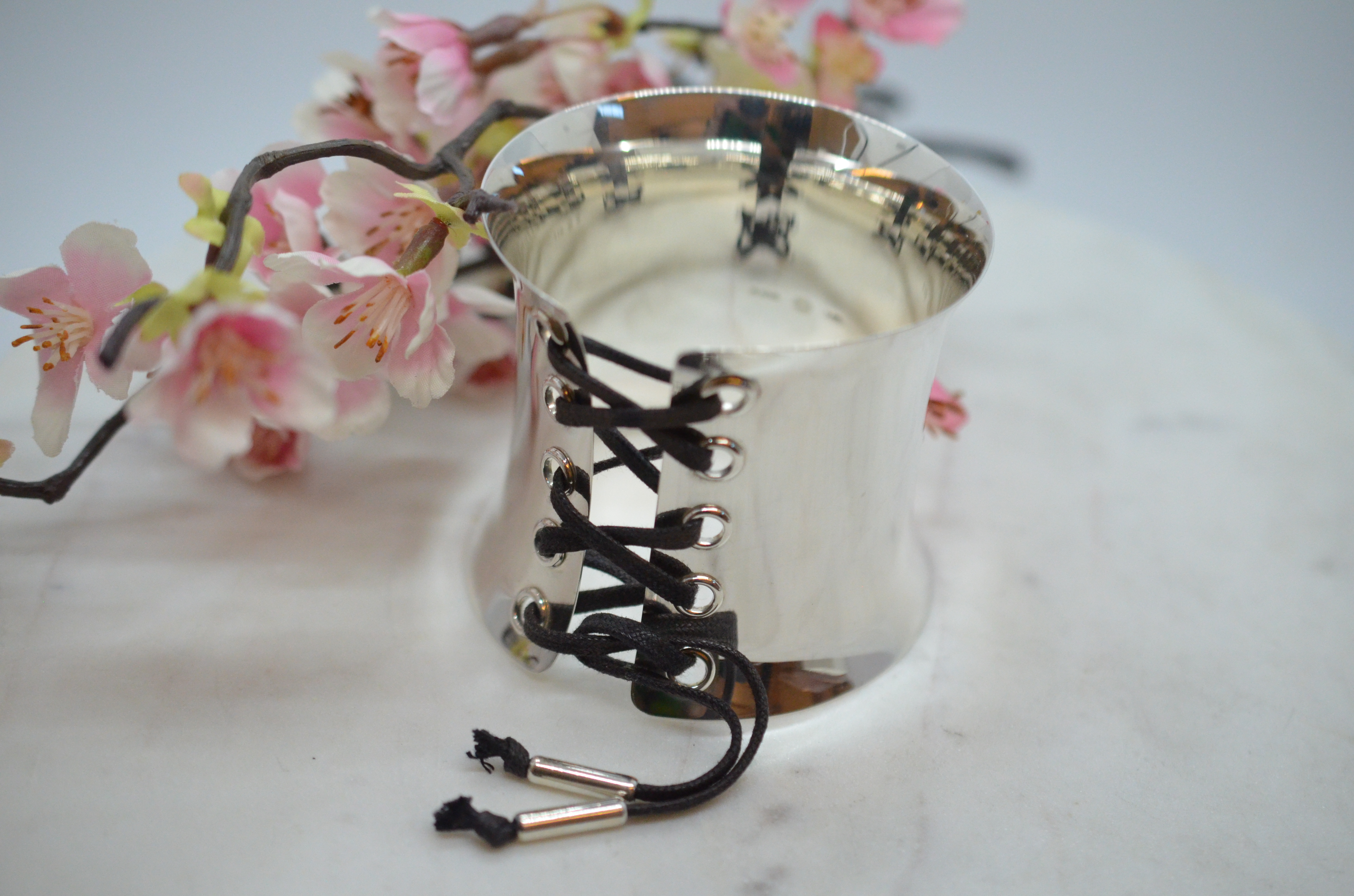 Second Hand Georg Jensen "Lace Up Cuff" silver bangle - 3
