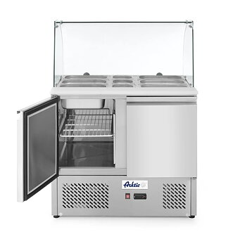Salad counter with glass display 300L