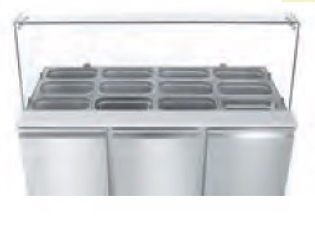 Salad counter with glass display 380L