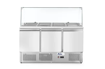 Salad counter with glass display 380L