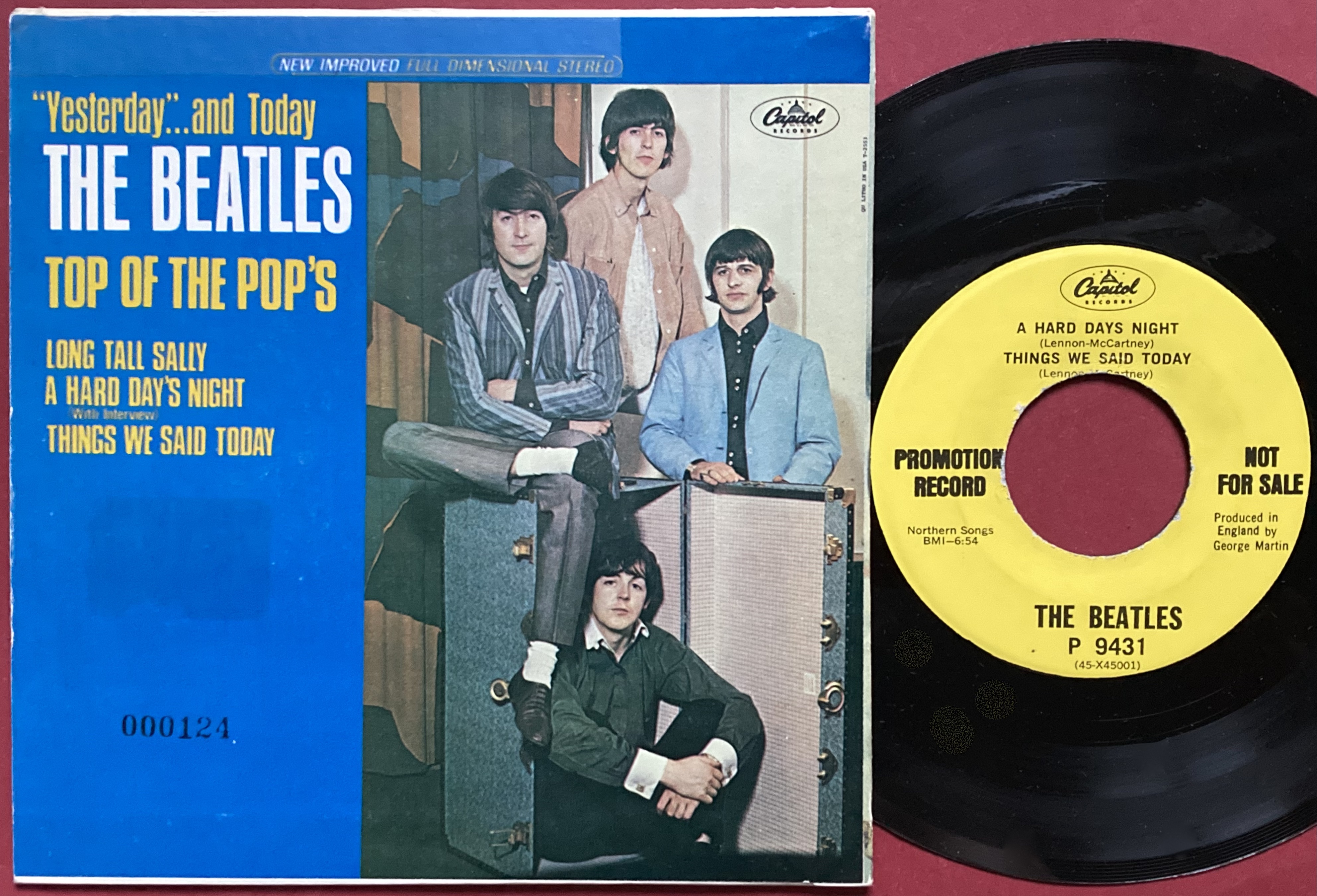 BEATLES – Yesterday and today Top of the pops EP USA 1979 - 2