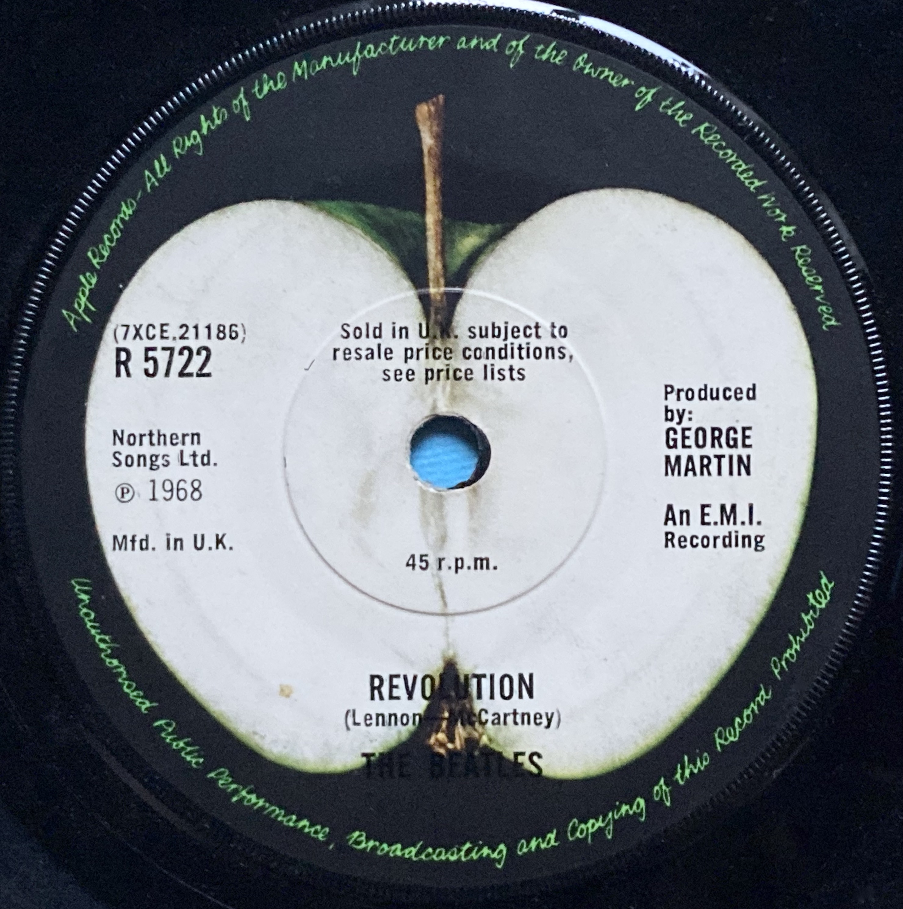 BEATLES - Hey Jude UK-orig Solid center APPLE 1968 - 4