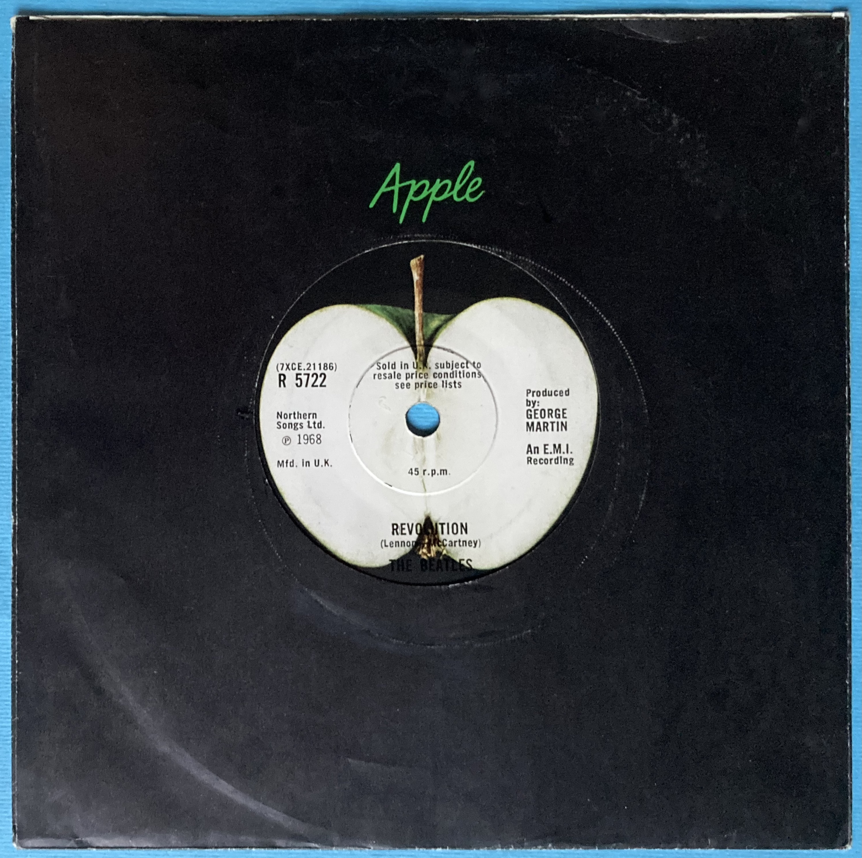 BEATLES - Hey Jude UK-orig Solid center APPLE 1968 - 2