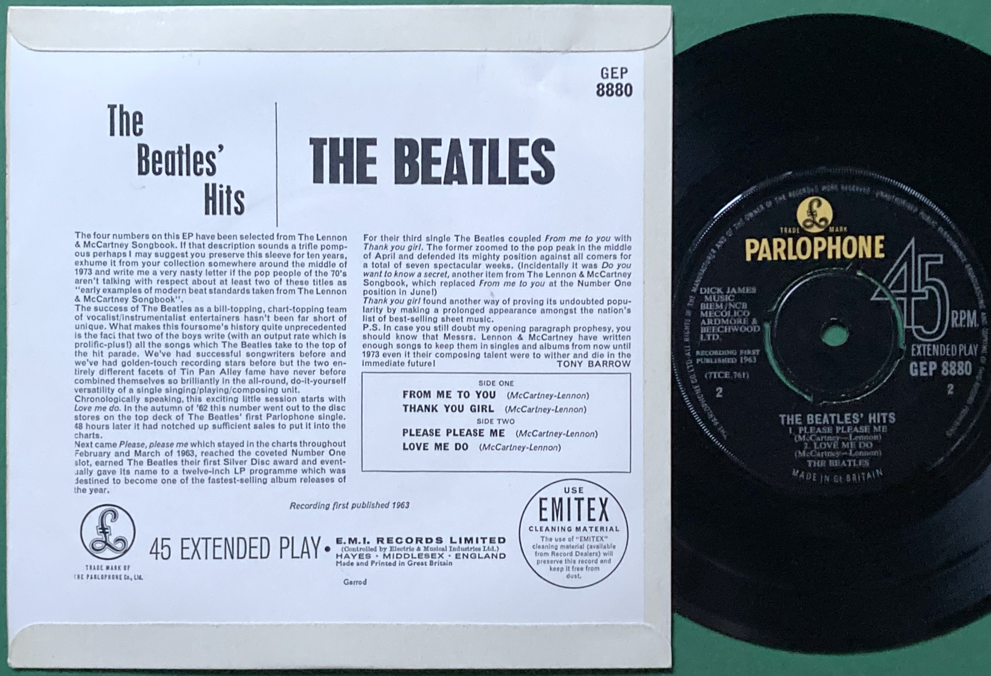 BEATLES - "Hits" UK-orig EP 1963 - 2