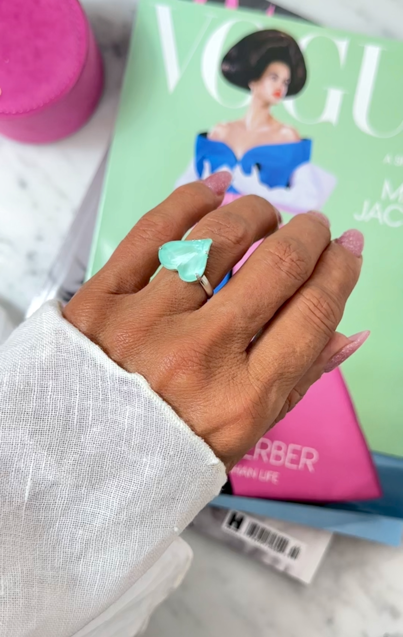 Ring Sweet Heart Soft Mint Silver - 2