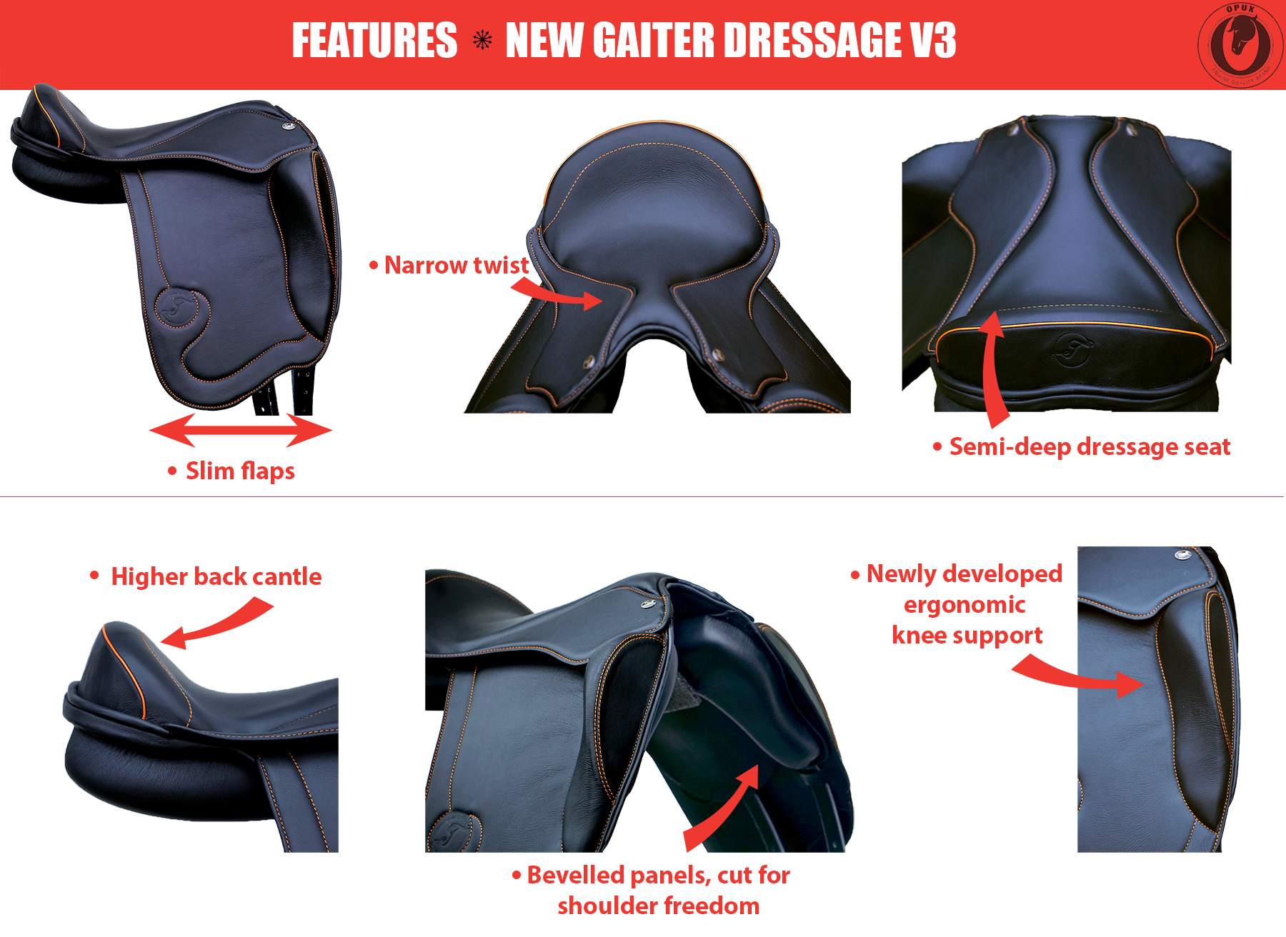 Gaiter Dressage V3 (treeless with padded flaps) - 13