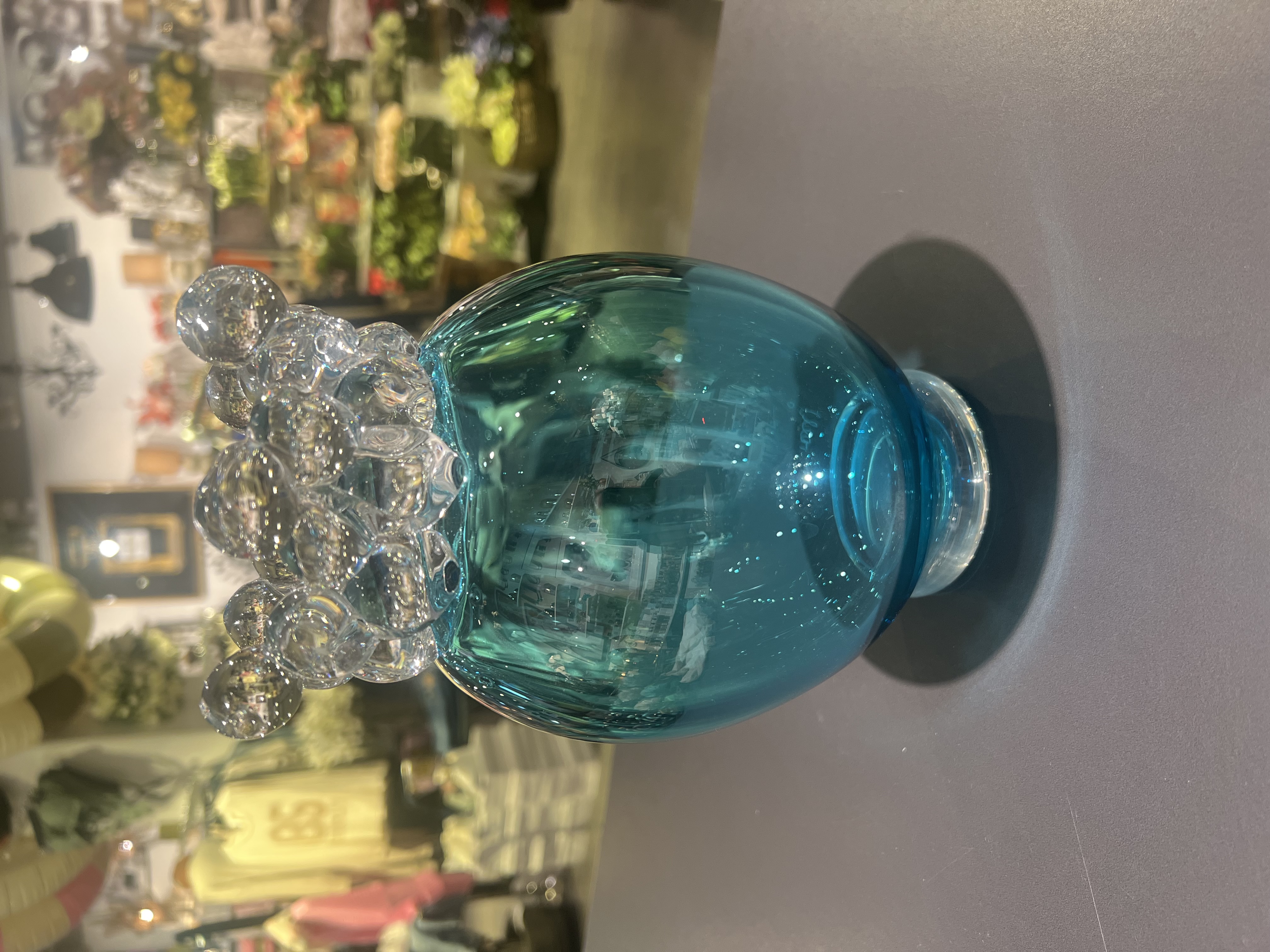 Handblåst glasvas / Crown / Turkos / Åsa Gårdebäck 