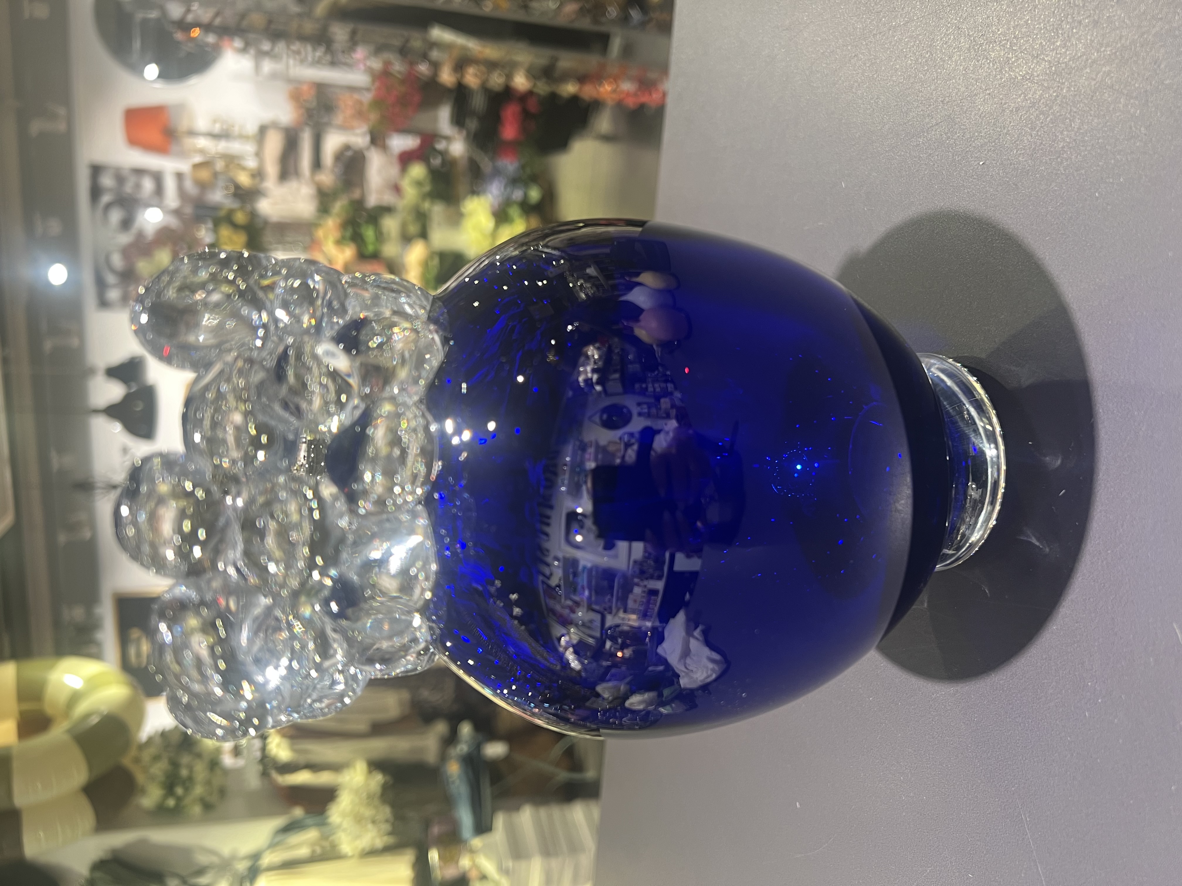 Handblåst Glasvas / Crown -Roya blå  / Åsa Gårdebäck 