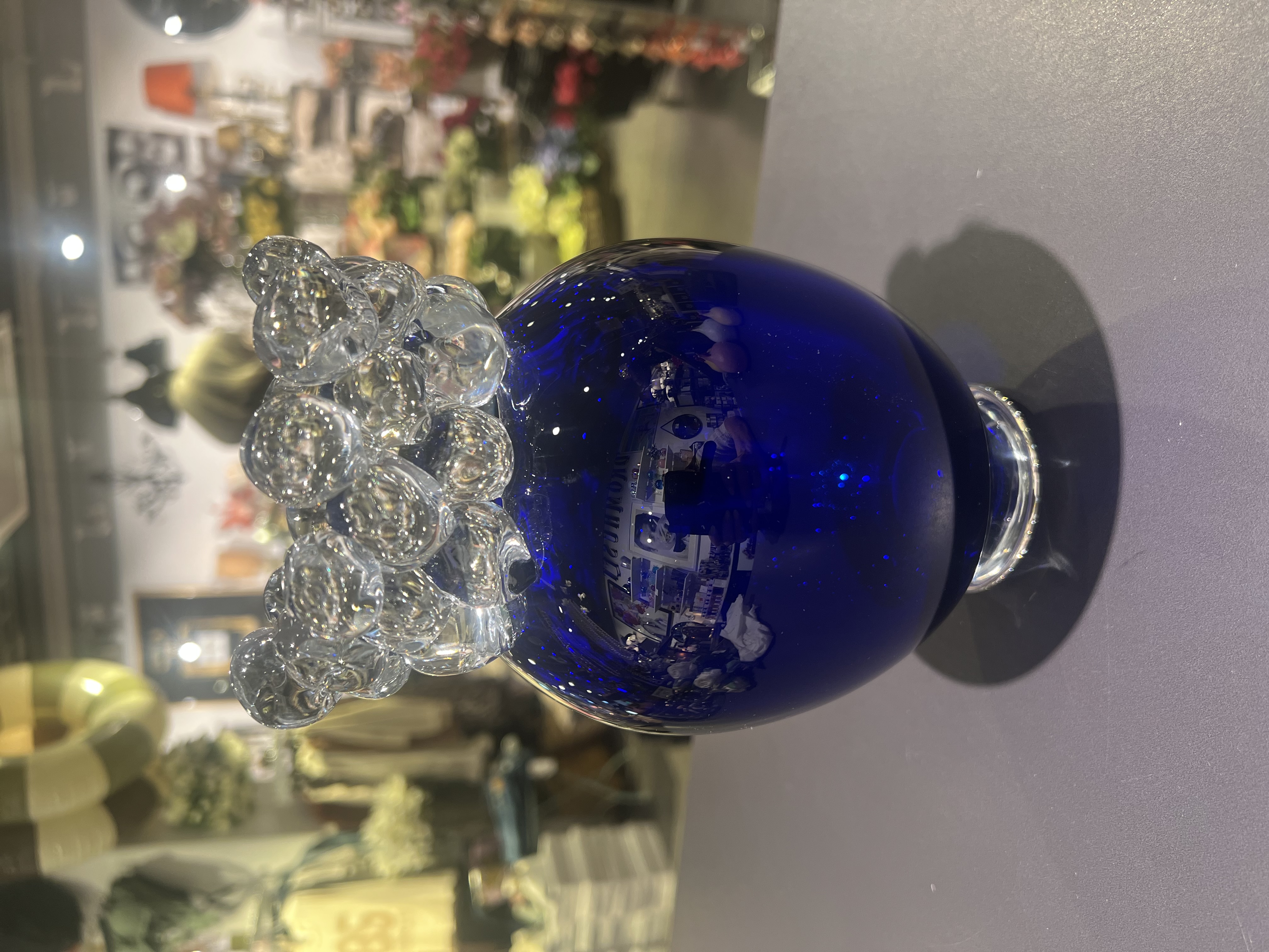 Handblåst Glasvas / Crown -Roya blå  / Åsa Gårdebäck 