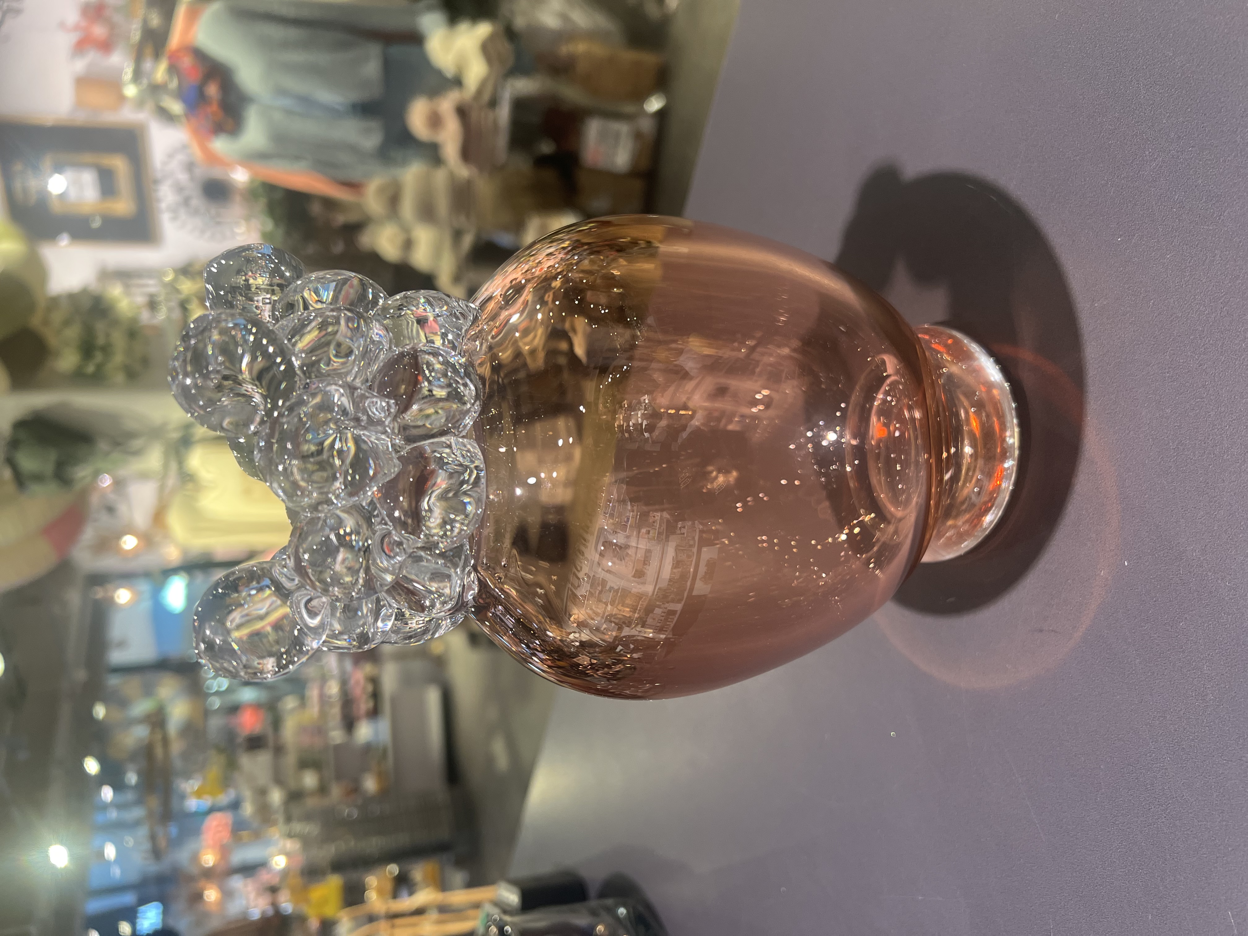 Handblåst Glasvas / Bärnsten/ Åsa  Gårdebäck