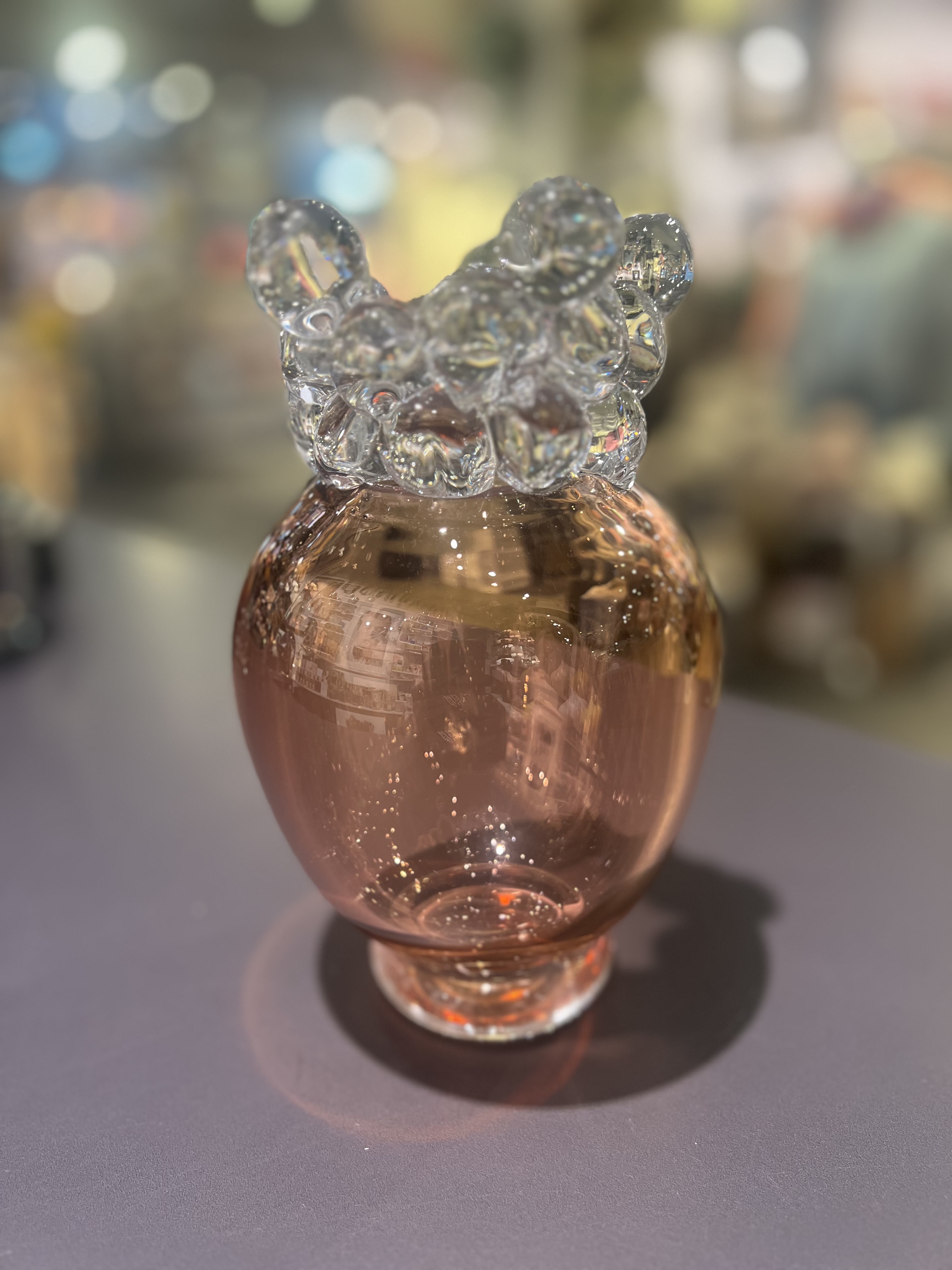 Handblåst Glasvas / Bärnsten/ Åsa  Gårdebäck