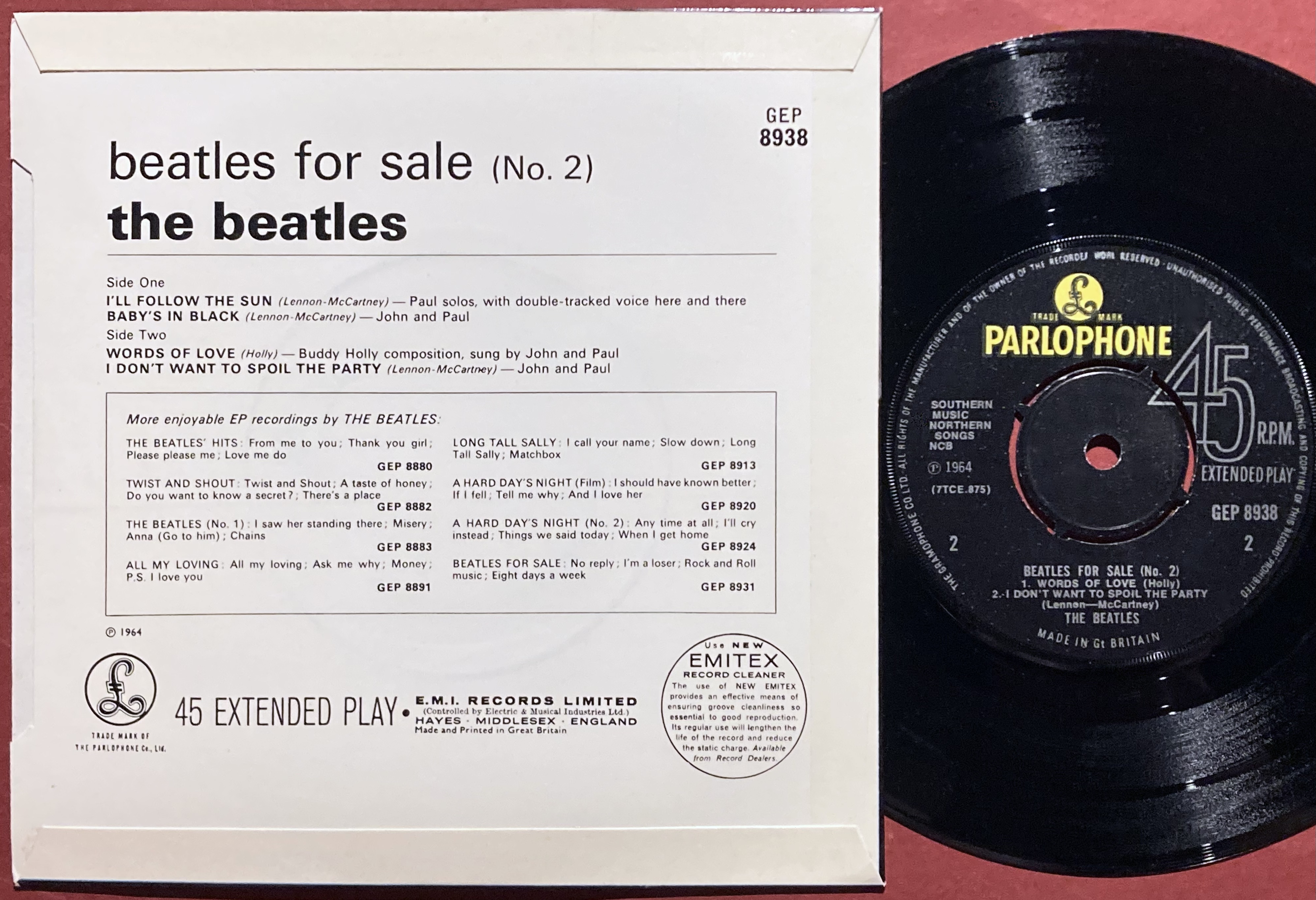 BEATLES - "For sale No. 2" UK EP 1965 - 2