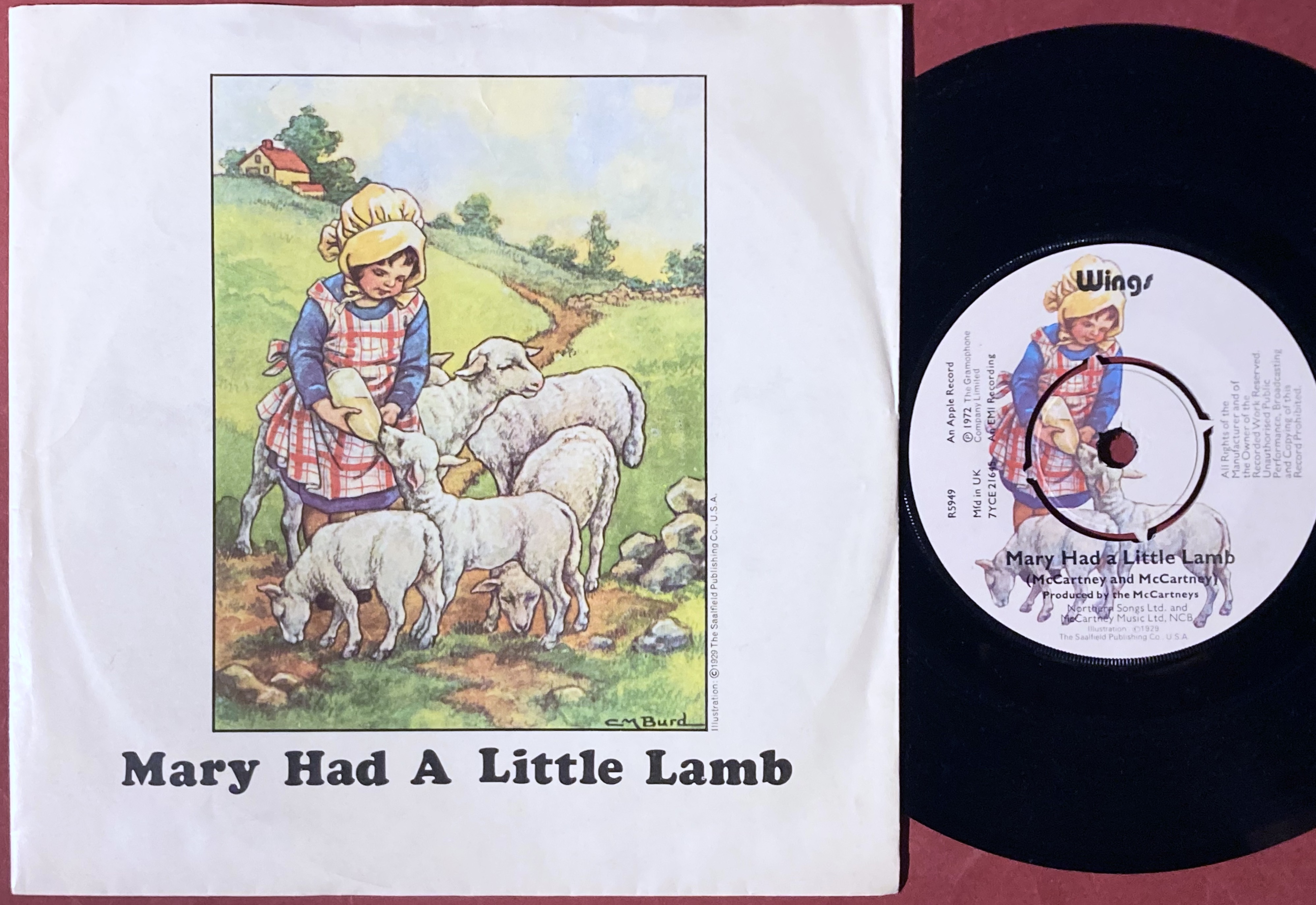 PAUL McCARTNEY & WINGS - Mary had a little lamb 7" UK PS 1972
