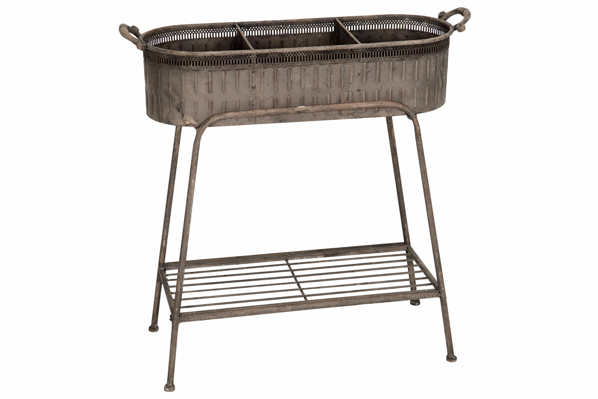 Pot - Planting box with stand - Metal - 67x28x69 cm - 2