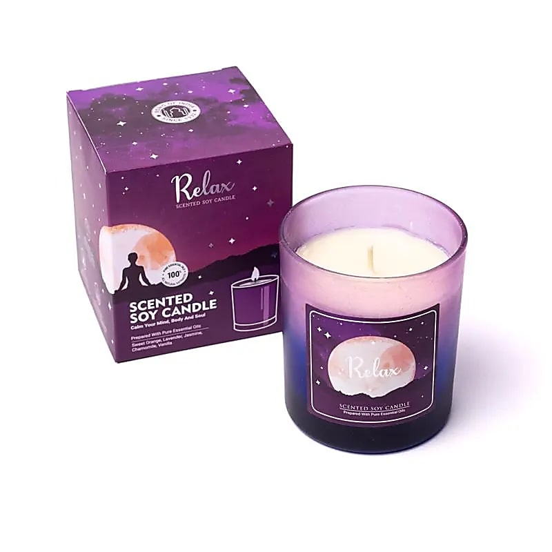 Song of India scented soy candle Relax i glas