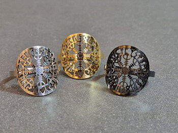 Aegishjalmur / Skräckhjälmen, Ring i Rostfritt Stål 