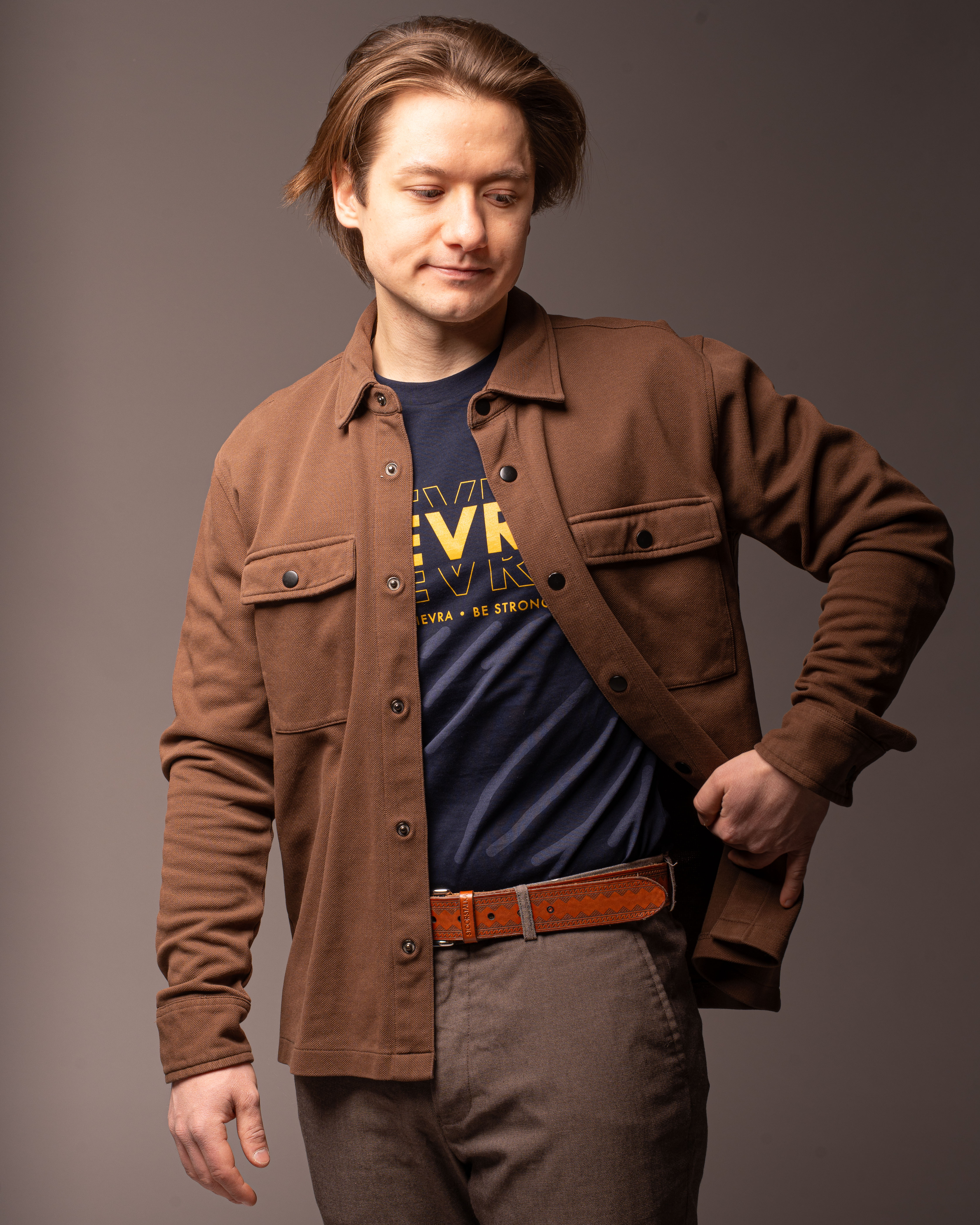 Leather belt Vuogas light brown - 4