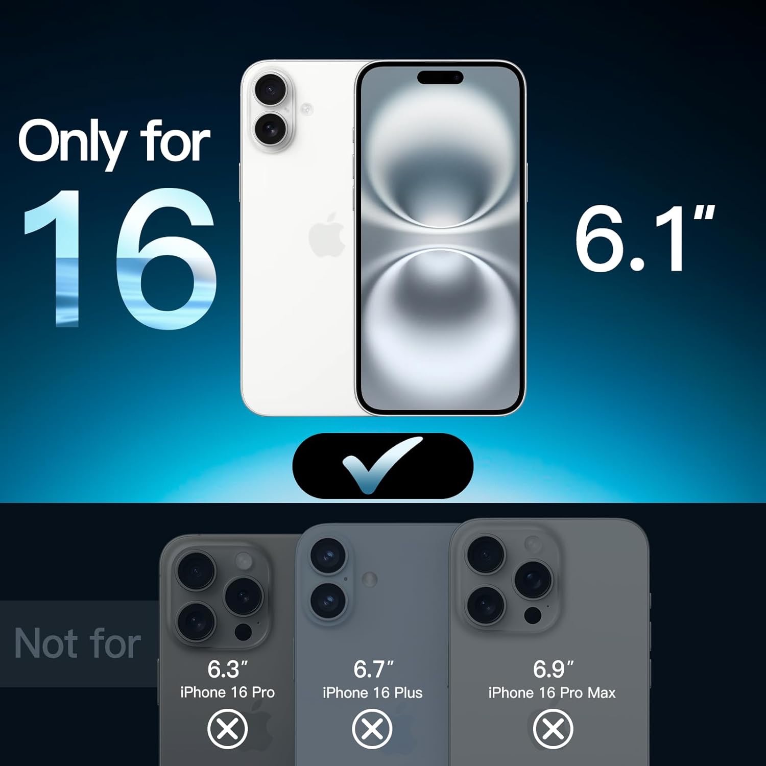 3-Pack iPhone 16 Skärmskydd Härdat Glas Premium - 2