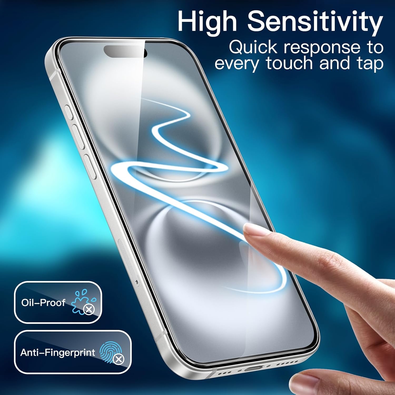 3-Pack iPhone 16 Plus Skärmskydd Härdat Glas Premium - 5