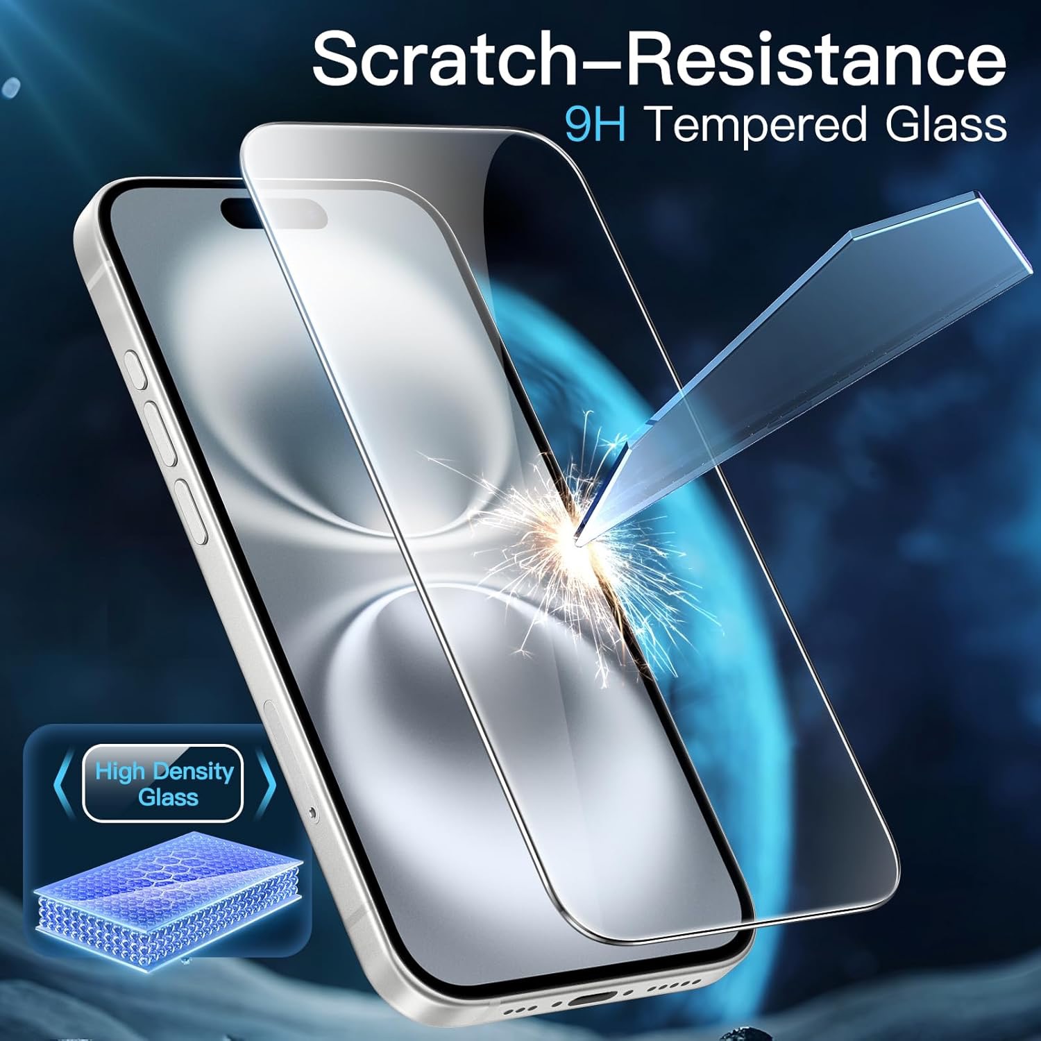 2-Pack iPhone 16 Plus Skärmskydd Härdat Glas Premium - 3